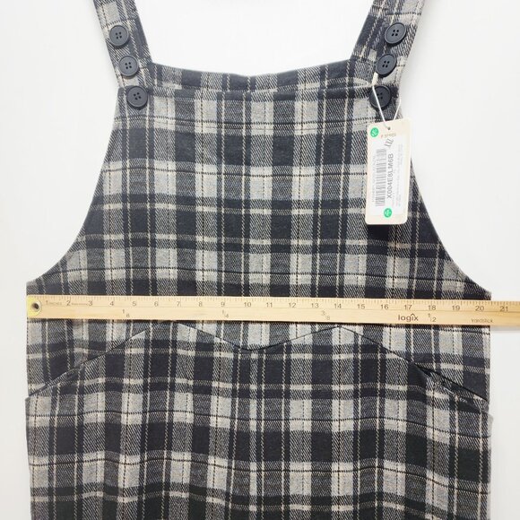 Plaid Overall Dress Womens Size 2XL Black & White - Picture 5 of 7